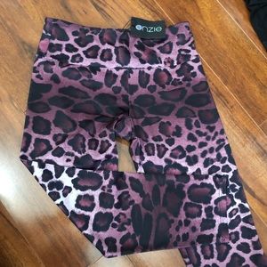 ONZIE purple cheetah leggings NWT